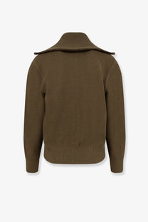 Bottega Veneta Men's Wool and Cotton Cardigan Darkmoss