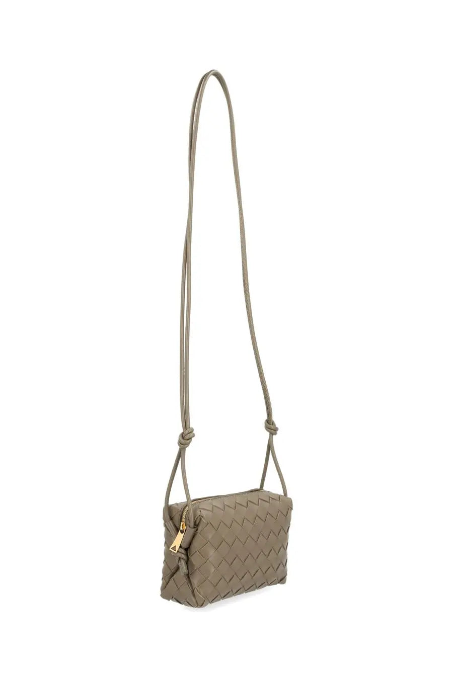 Olive green woven leather crossbody bag with gold-tone hardware by bottega veneta women’s camera bag loop mini beige