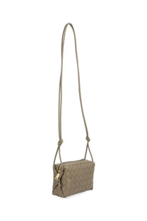 Olive green woven leather crossbody bag with gold-tone hardware by bottega veneta women’s camera bag loop mini beige