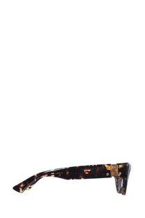 Bottega veneta women’s cat eye sunglasses with multicolor tortoiseshell acetate frame and gold-tone metal bridge and hinge details