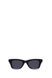 Bottega veneta women’s classic sunglasses with black acetate frame and dark gray rectangular lenses in a modern design