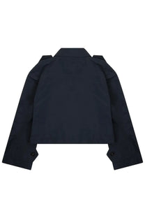 Black structured blazer with tailored fit and buttoned cuffs for women by bottega veneta cotton trench jacket blue