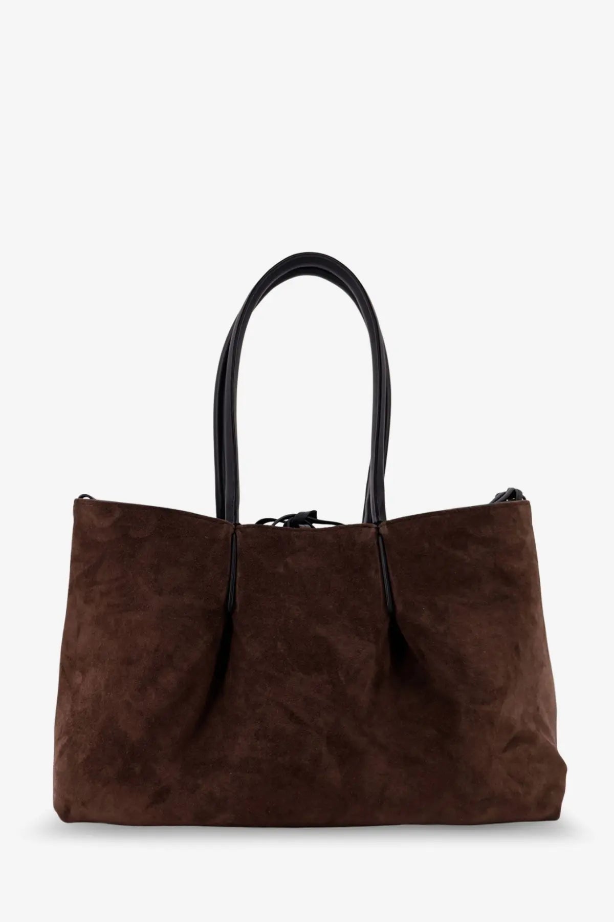 Brown suede tote bag with black handles from bottega veneta womens pinacoteca leather handbag black collection