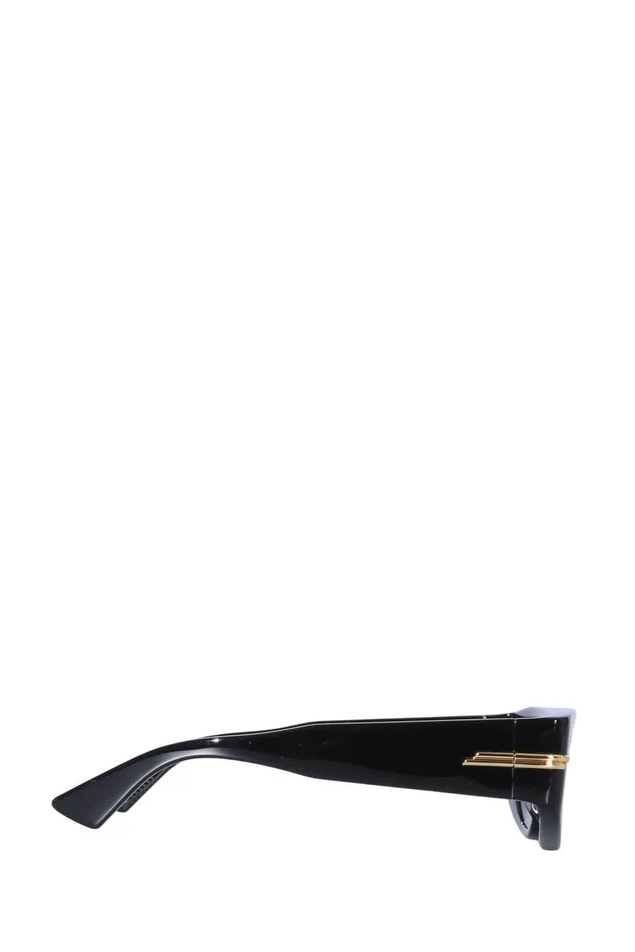 Bottega Veneta women’s rectangular sunglasses with black glossy acetate frame and gold-tone metal accent multicolor