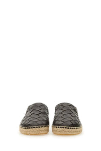 Bottega Veneta women’s Sawyer sneaker brown woven leather espadrille slip-ons with natural jute sole