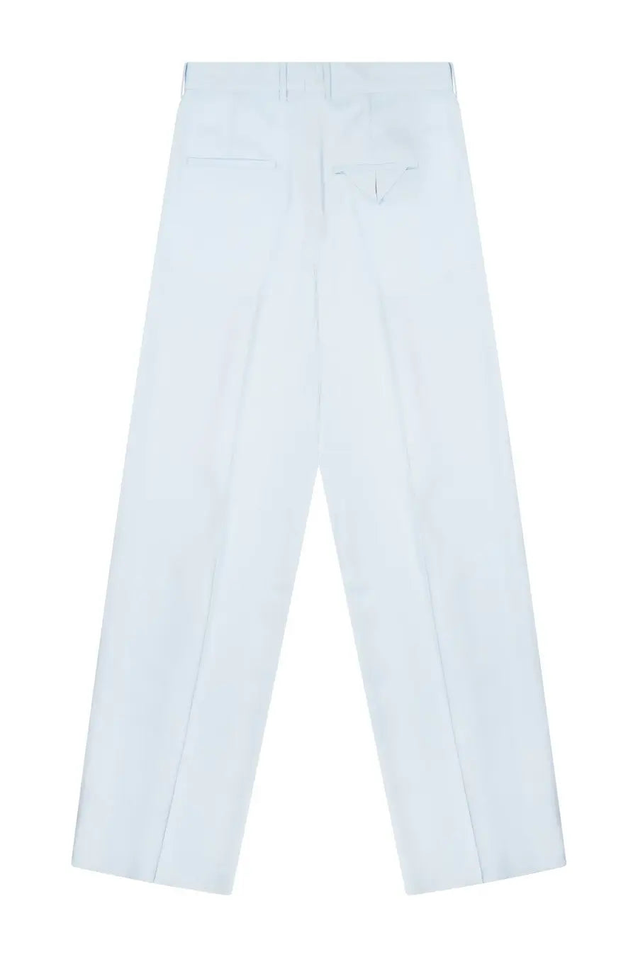 White tailored trousers with clean minimalist design and subtle creases from bottega veneta silk blend pants blue