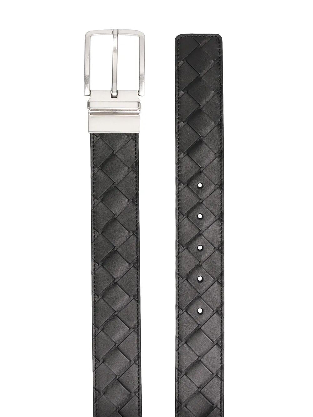 Bottega Veneta Men's Bottega Venetacintura Reversibile in Pelle Black