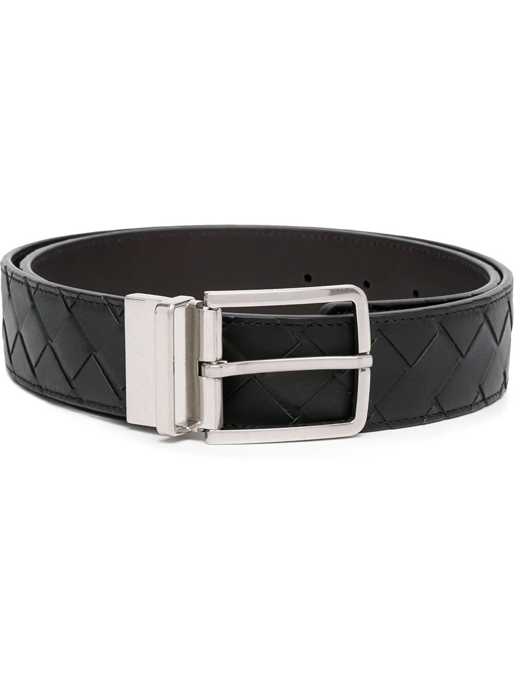 Bottega Veneta Men's Bottega Venetacintura Reversibile in Pelle Black