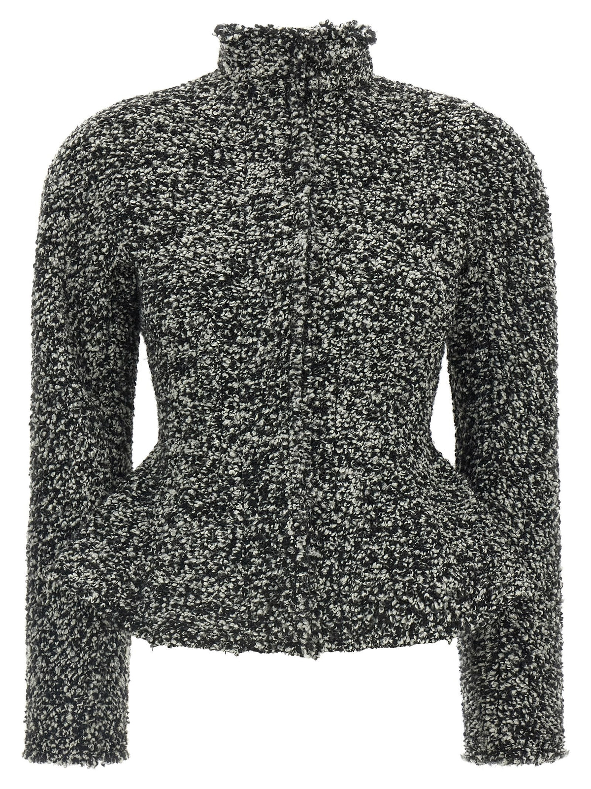 Alberta Ferretti Bouclé Blazer White