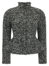 Alberta Ferretti Bouclé Blazer White