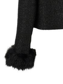 self-portrait Women's Cropped Wool Blend Blazer Black