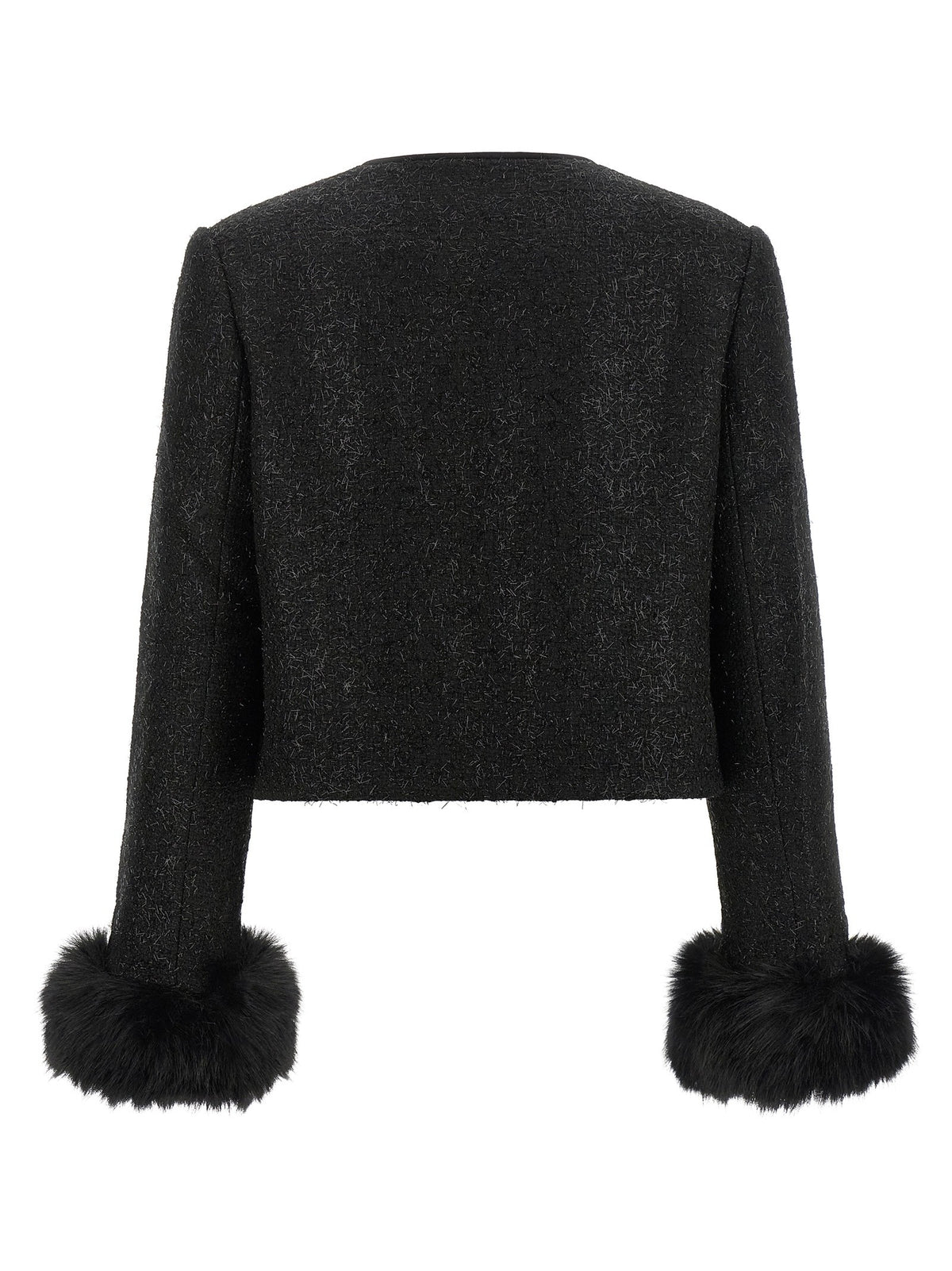 self-portrait Women's Cropped Wool Blend Blazer Black