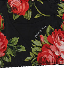 Dolce &amp; Gabbana Women's Bouquet Rose Bustier Top Black