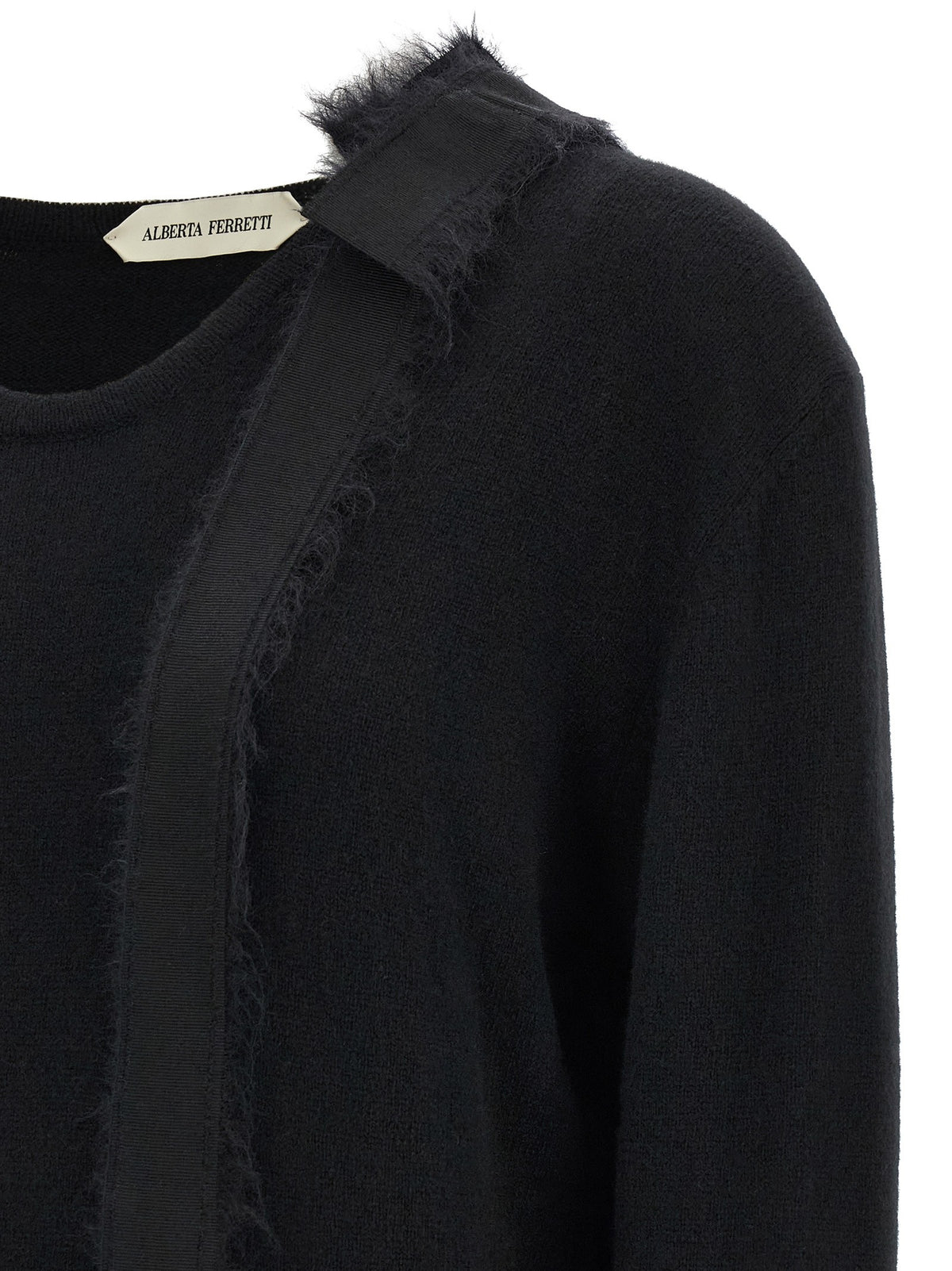 Alberta Ferretti Bow Sweater Black, view 4