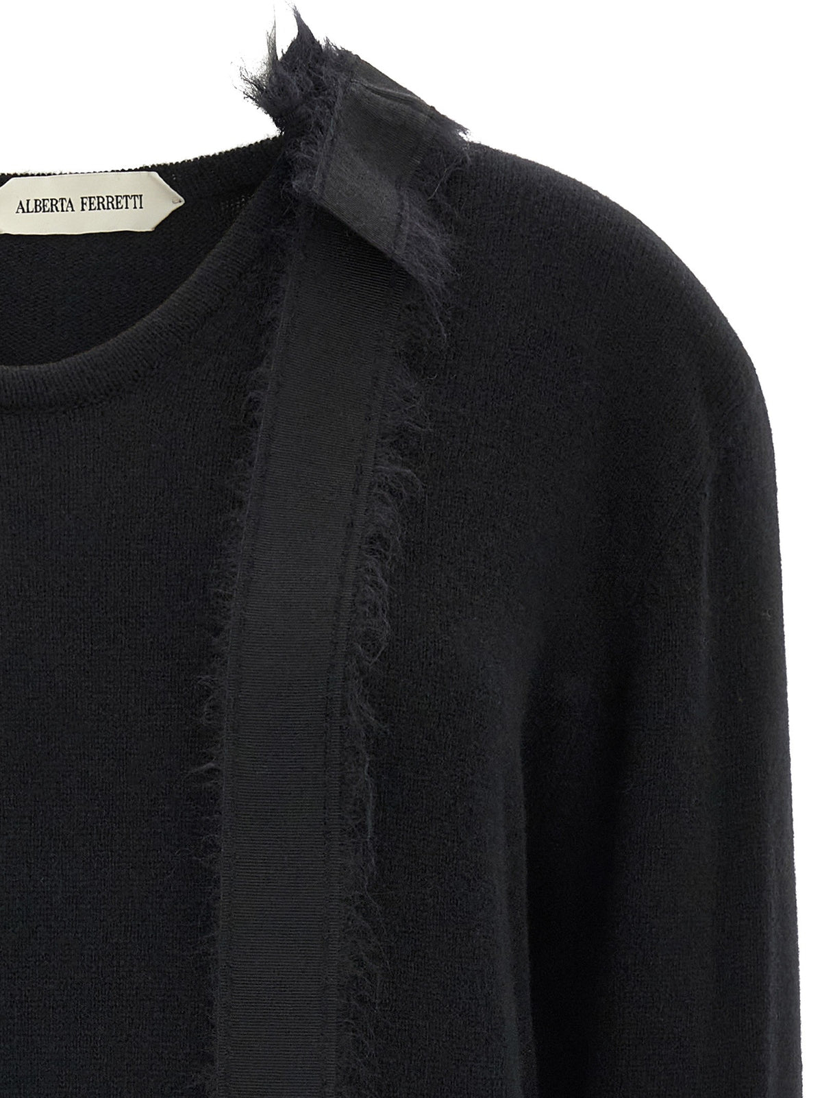 Alberta Ferretti Bow Sweater Black, view 3
