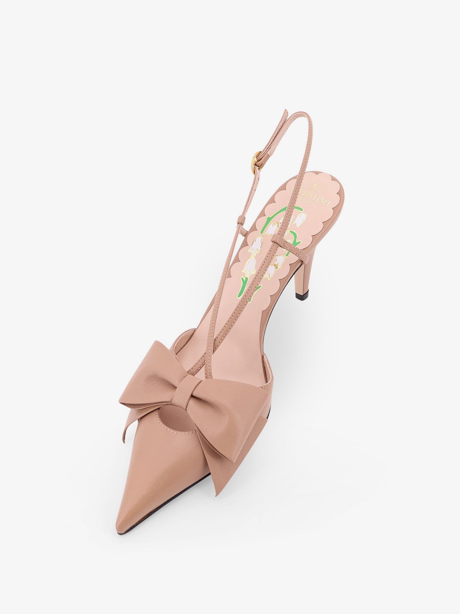 Valentino Women's Bowow Leather Decolleté Slingback Pink