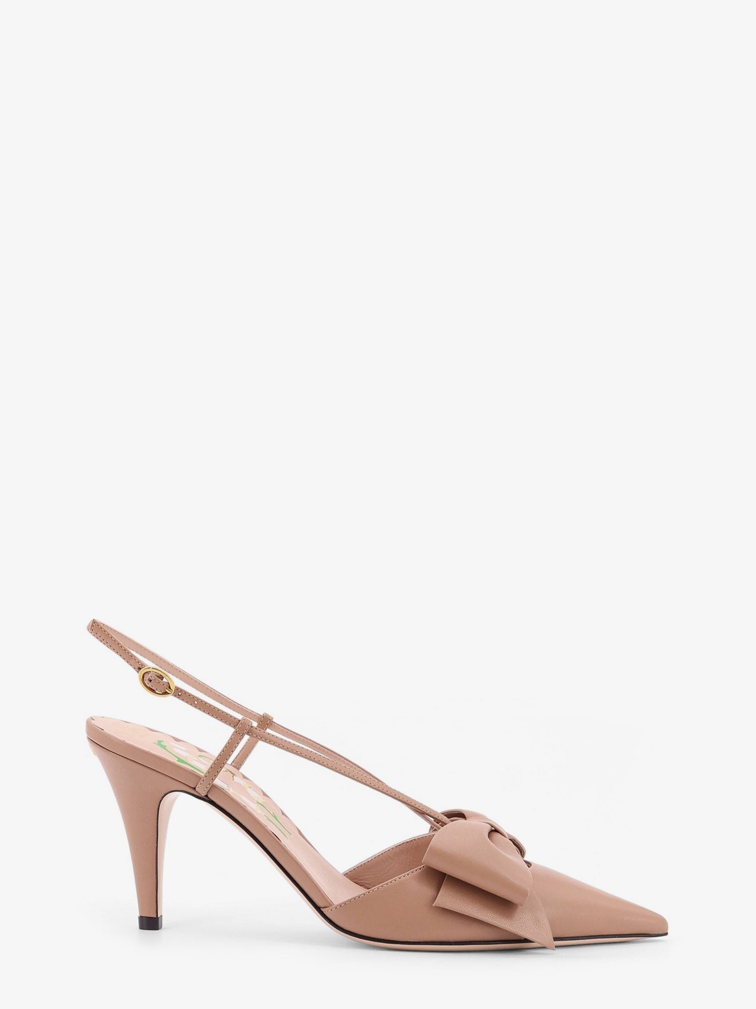 Valentino Women's Bowow Leather Decolleté Slingback Pink