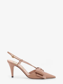 Valentino Women's Bowow Leather Decolleté Slingback Pink
