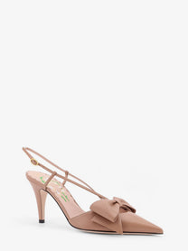 Valentino Women's Bowow Leather Decolleté Slingback Pink