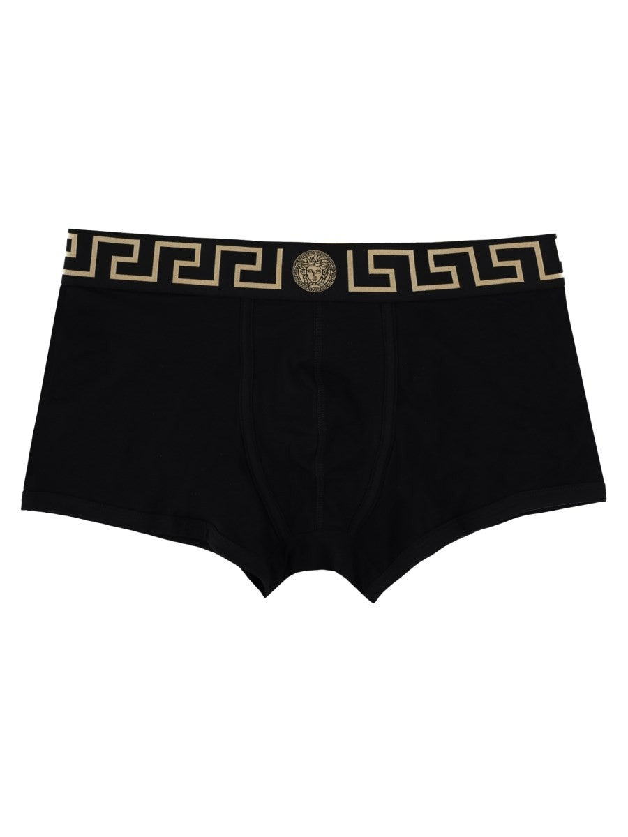 Versace Men's Boxer with Greca Black