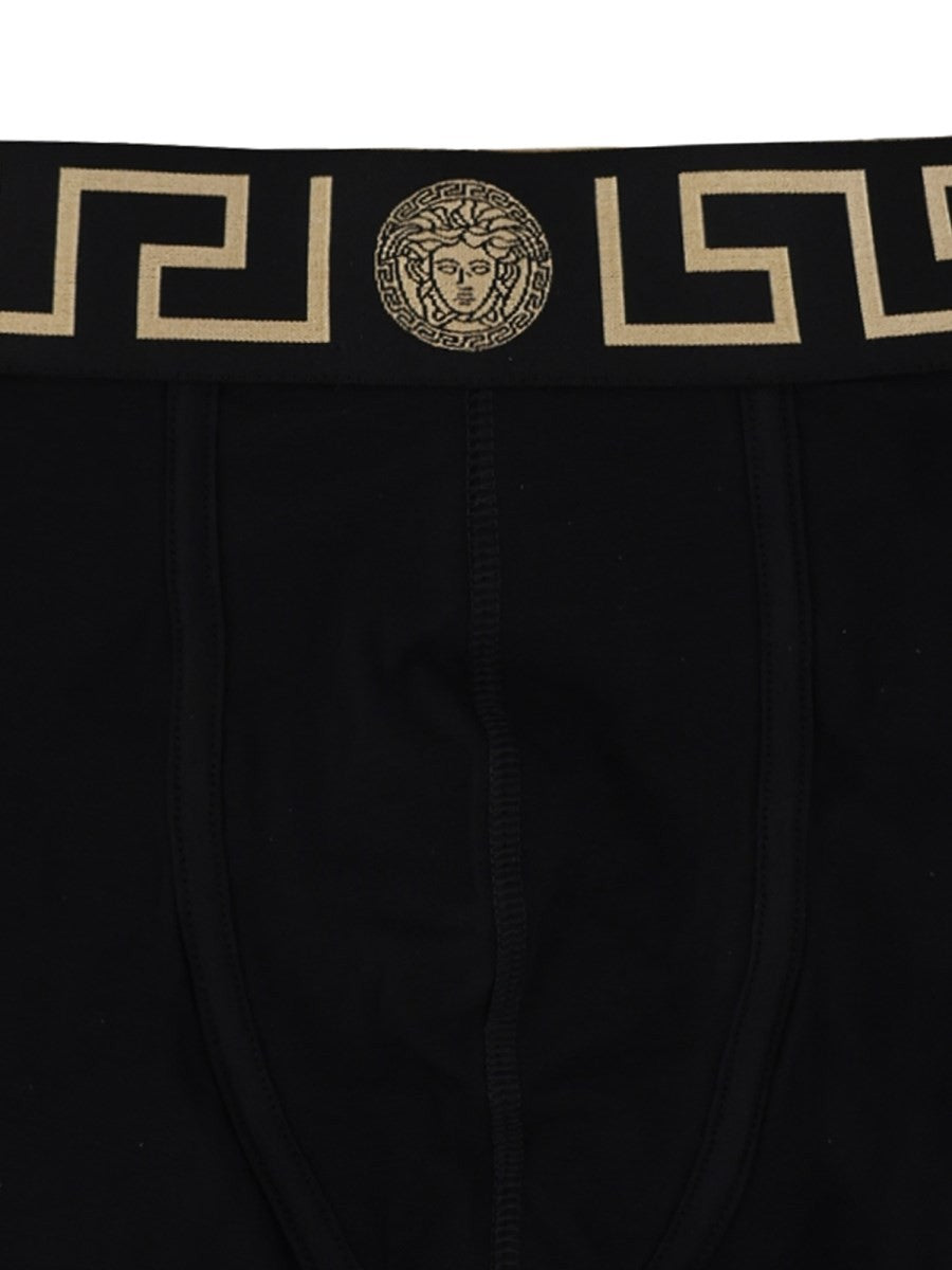 Versace Men's Boxer with Greca Black, view 3