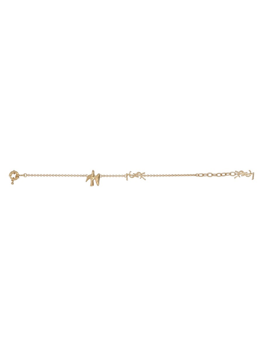Saint Laurent Women's Bracciale Catena Con Cassandre Colomba Gold