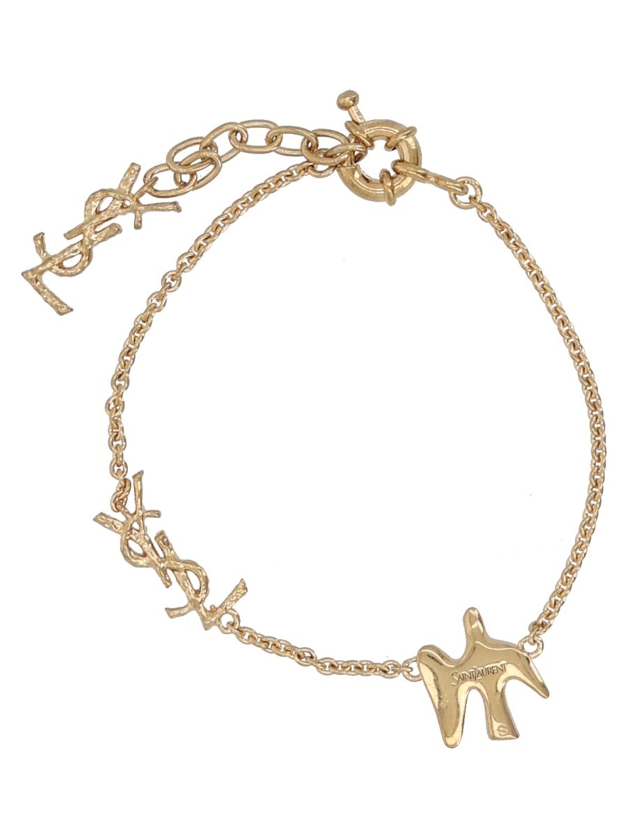 Saint Laurent Women's Bracciale Catena Con Cassandre Colomba Gold