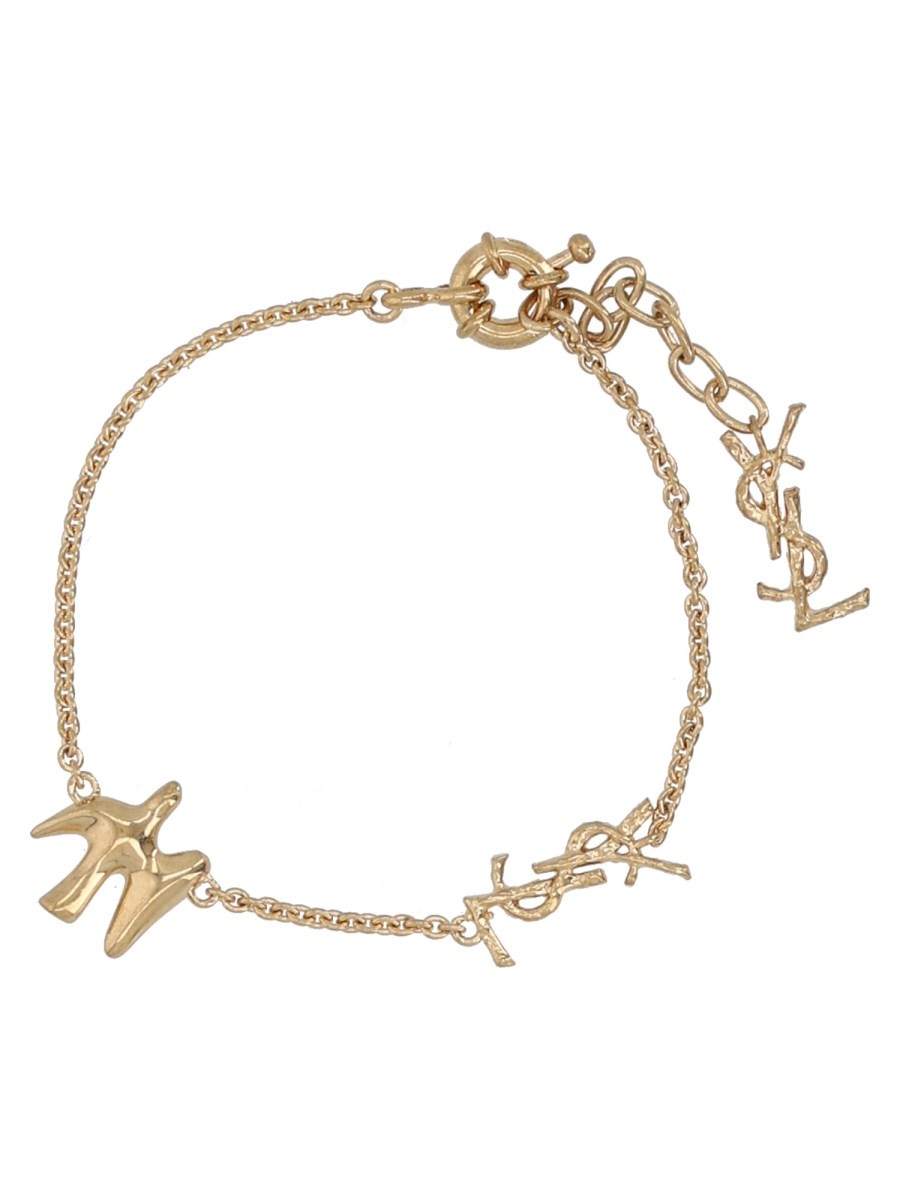 Saint Laurent Women's Bracciale Catena Con Cassandre Colomba Gold