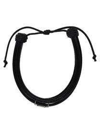 Saint Laurent Men's Bracciale Cassandre in Pelle Black
