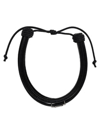 Saint Laurent Men's Bracciale Cassandre in Pelle Black