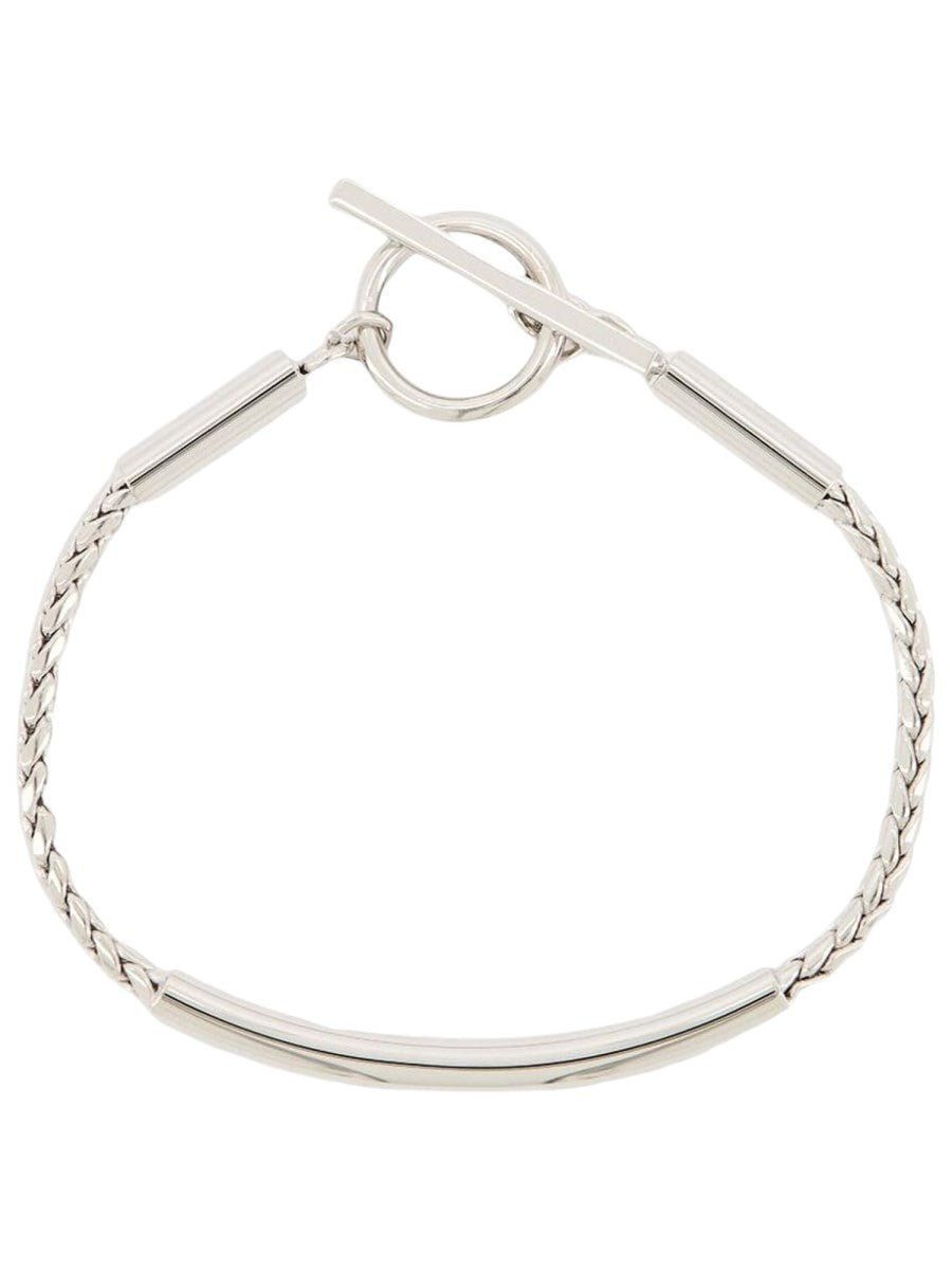 Saint Laurent Men's Bracciale Con Catena Spiga Tubo Silver