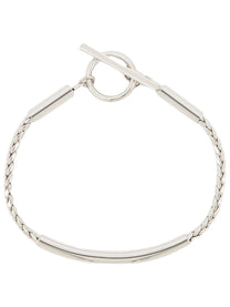 Saint Laurent Men's Bracciale Con Catena Spiga Tubo Silver