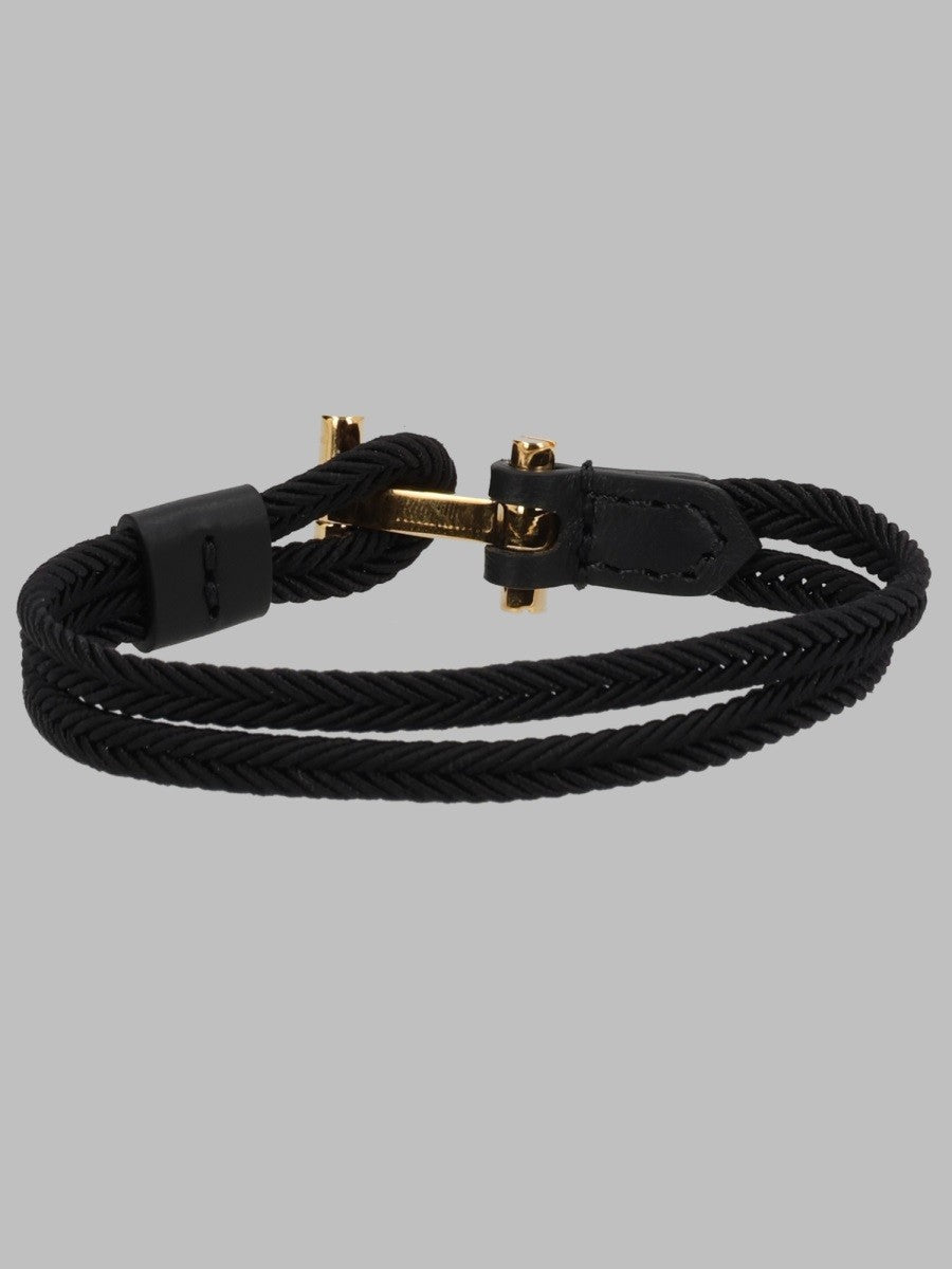 Tom Ford Men's Bracciale in Nylon Intrecciato Black