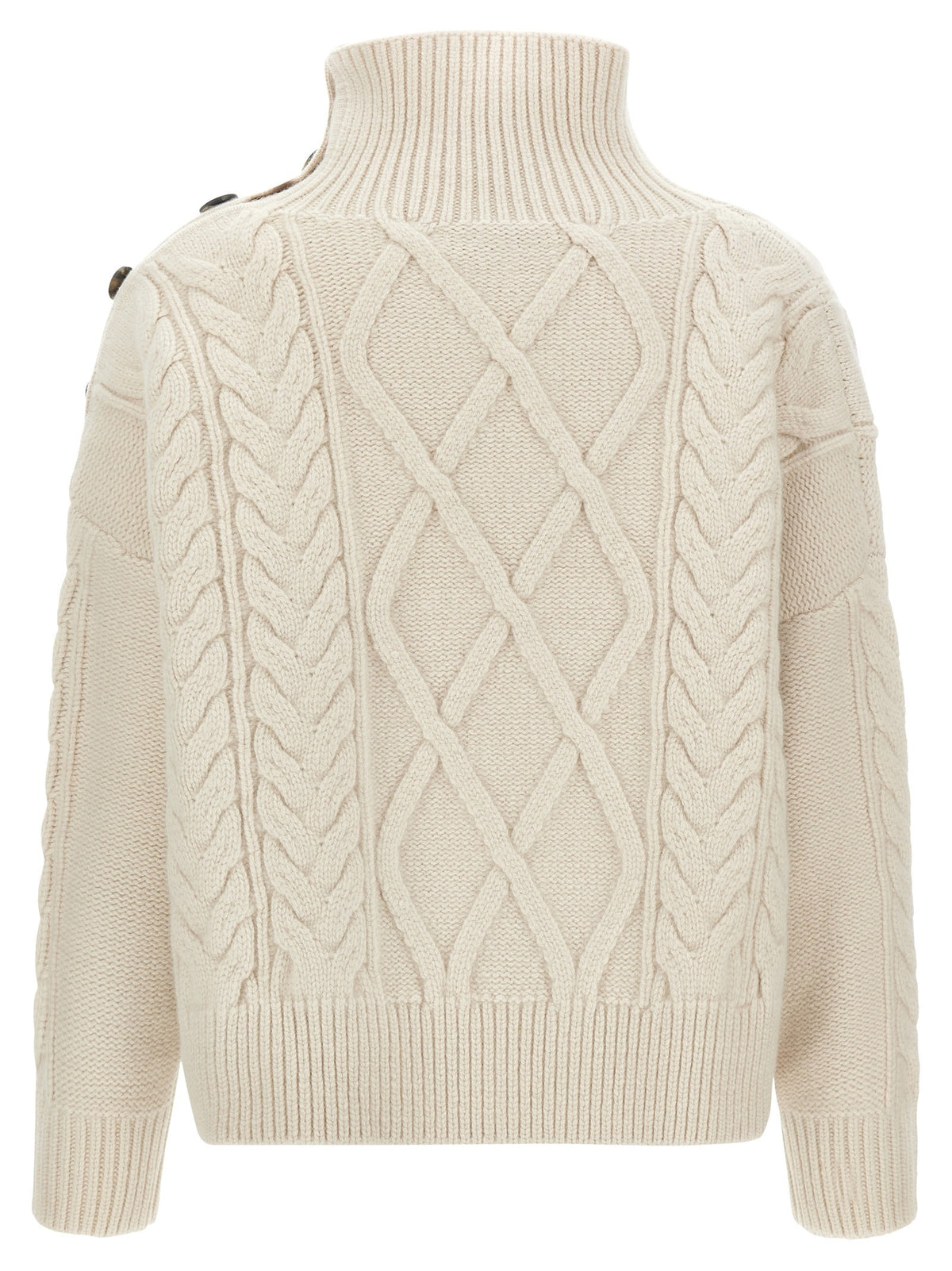 Yves Salomon Braided Sweater White