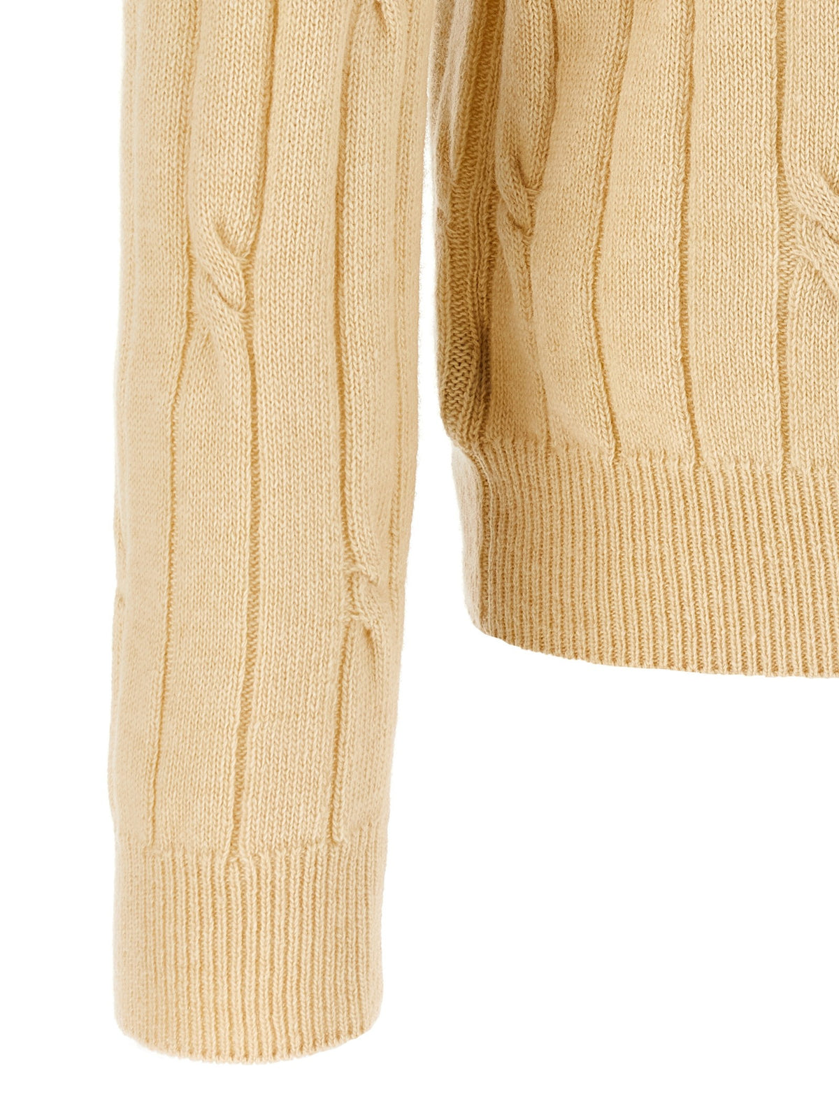 Zanone Braided Wool Polo Shirt Beige
