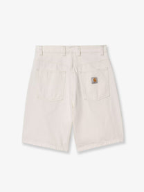 Carhartt Wip Men's Brandon White Denim Bermuda Shorts White