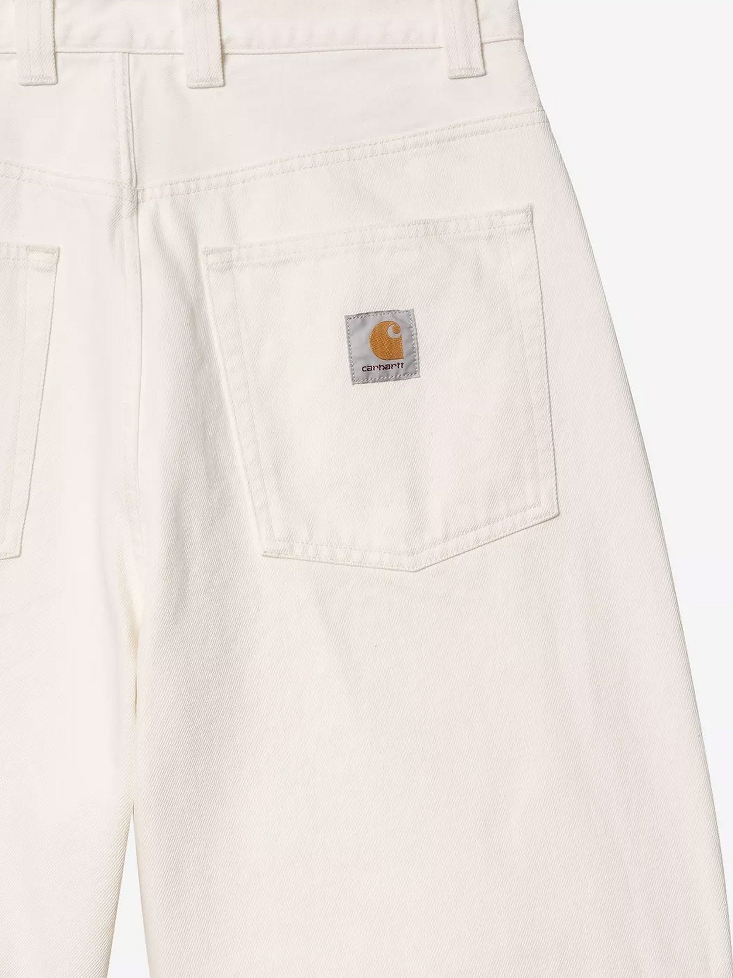 Carhartt Wip Men's Brandon White Denim Bermuda Shorts White