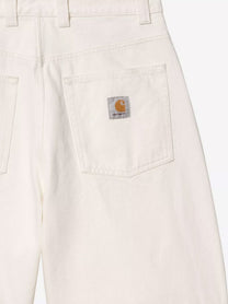 Carhartt Wip Men's Brandon White Denim Bermuda Shorts White