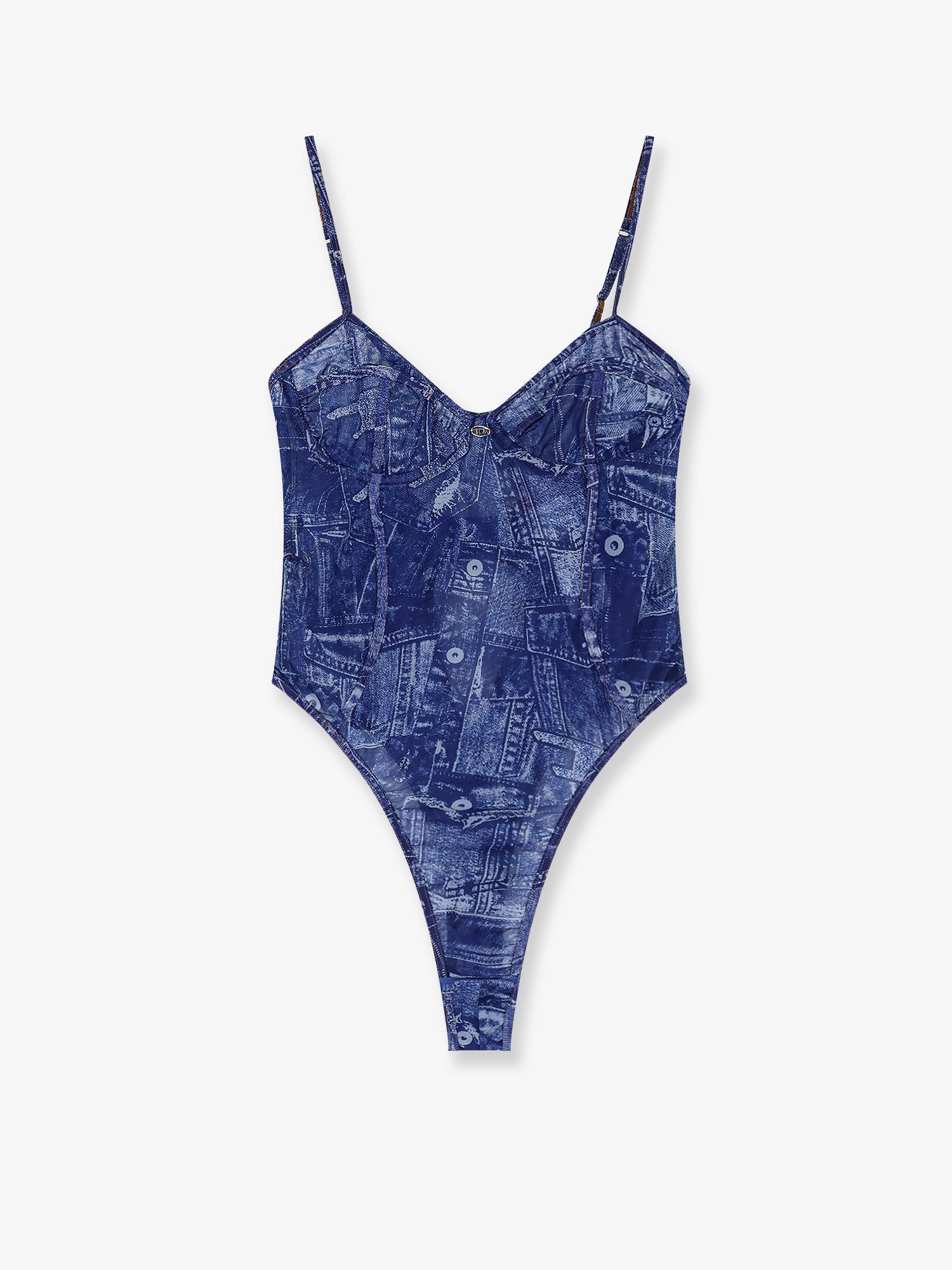 Diesel Women's Bridget Nylon Bodysuit Grey