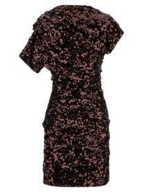 Ganni Brown Sequins Mini Dress Brown