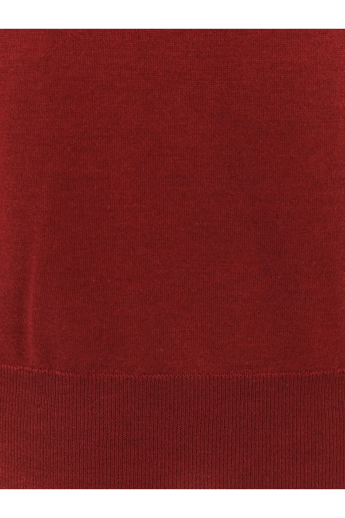 Brunello Cucinelli men’s cashmere and silk sweater in rich burgundy knit with smooth texture and ribbed hem detailing