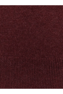 Brunello Cucinelli men’s cashmere sweater in maroon knit with ribbed hem for a stylish comfortable fit