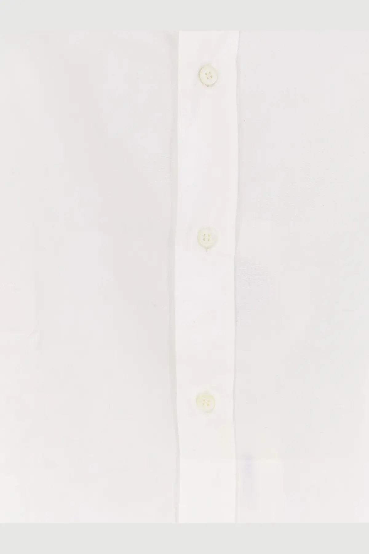 Brunello Cucinelli men’s white cotton button-down shirt with subtle cream-colored buttons for formal wear