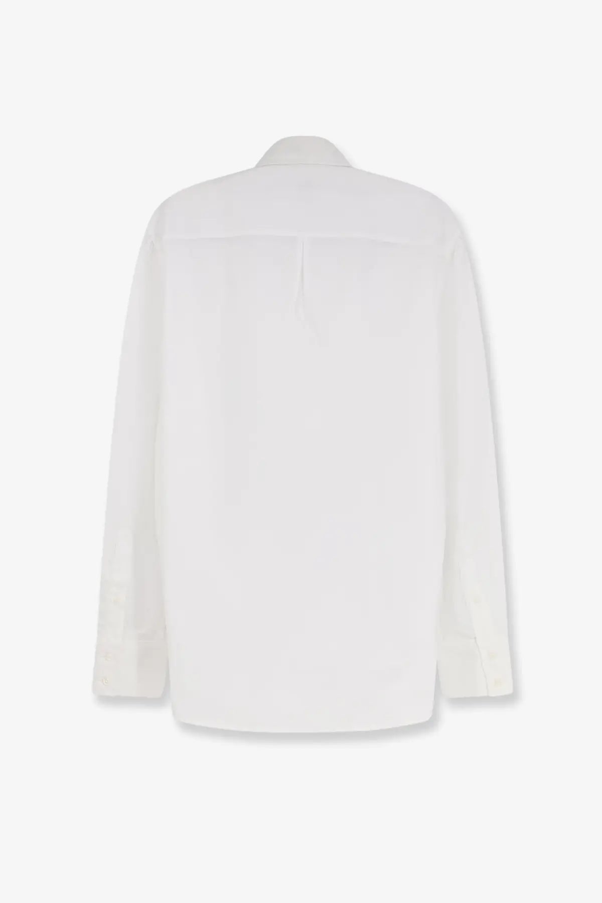 Brunello Cucinelli men’s white cotton shirt with long sleeves classic collar and minimalist button-up design