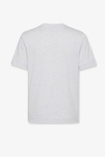 Brunello Cucinelli men’s white cotton t-shirt with simple crew neck and short sleeves