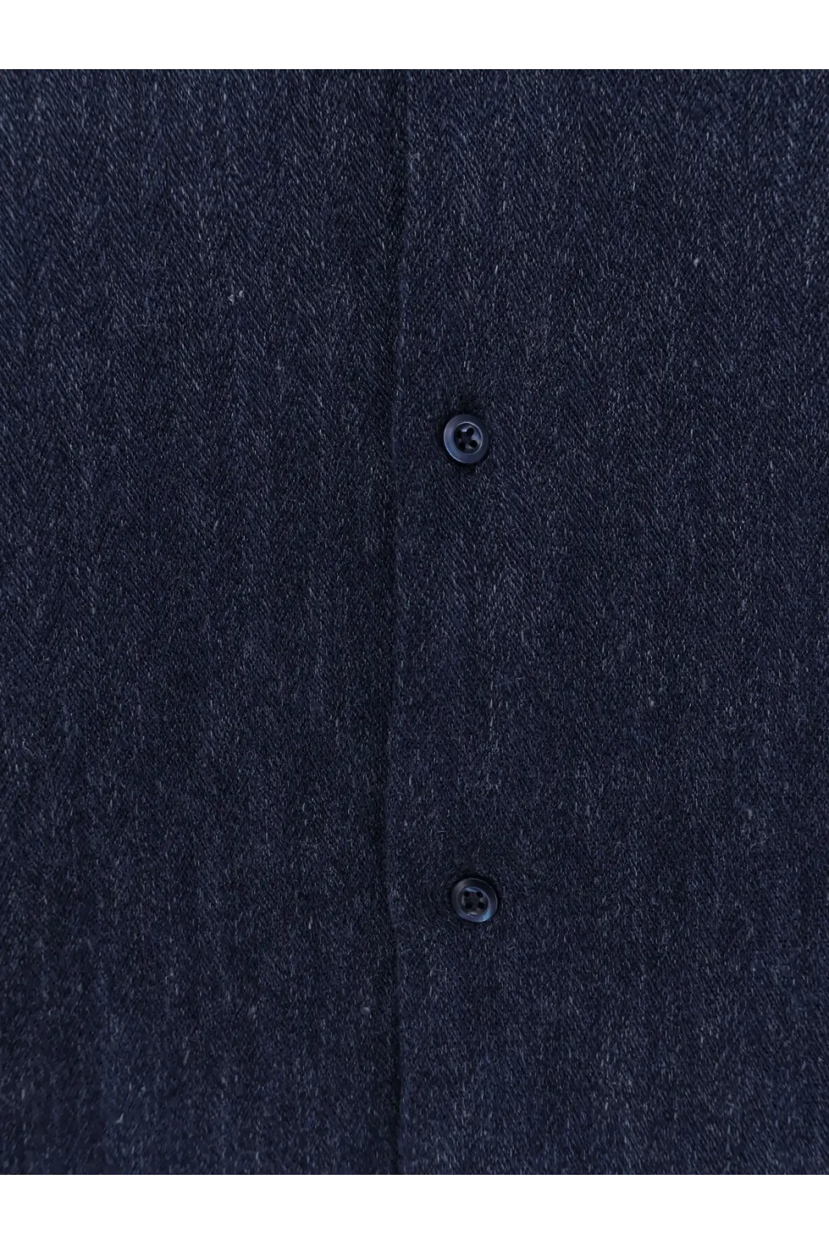 Dark blue woolen coat with subtle texture and matching dark buttons paired with brunello cucinelli linen and cotton blend white shirt