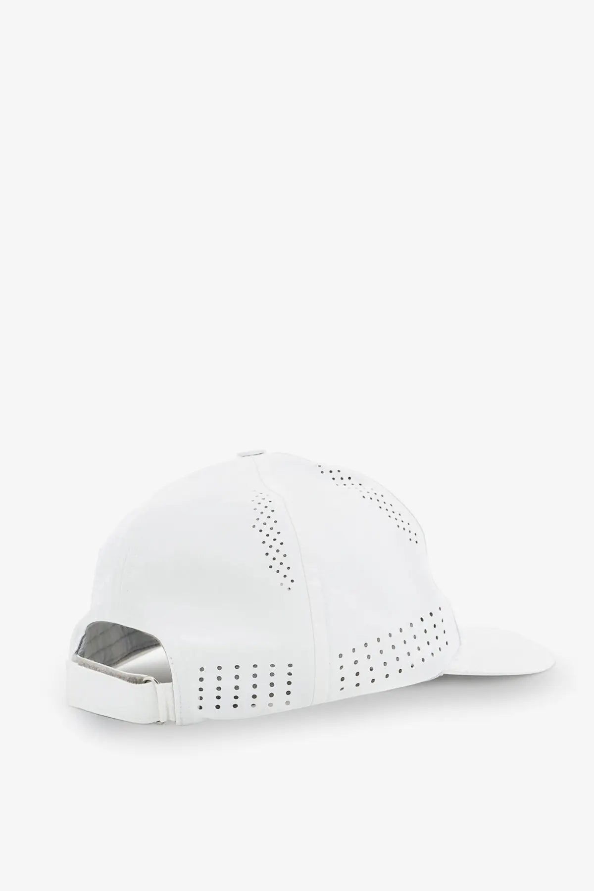 Brunello Cucinelli men’s white nylon baseball cap with perforated fabric and sleek sporty design