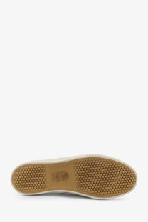 Tan rubber sole with hexagonal tread pattern and small embroidered logo on brunello cucinelli men’s grey suede sneakers