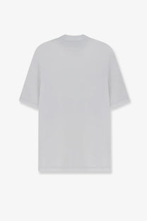 Brunello Cucinelli men’s technical fabric shirt in white with a relaxed fit and short sleeves made from cotton
