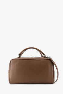 Brunello cucinelli women’s boston explorer green leather crossbody bag with brown leather satchel top handle and strap